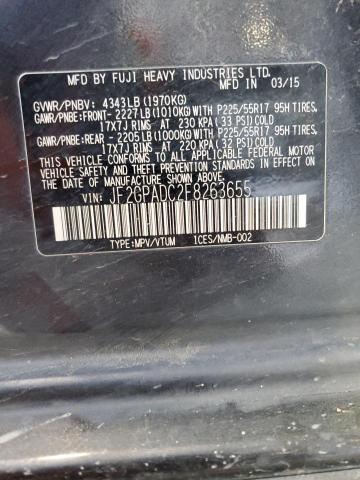 Photo 14 from auction – 2015 SUBARU XV CROSSTR with VIN JF2GPADC2F8263655