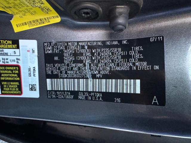 Photo 10 from auction – 2011 TOYOTA SIENNA XLE with VIN 5TDDK3DC0BS027538