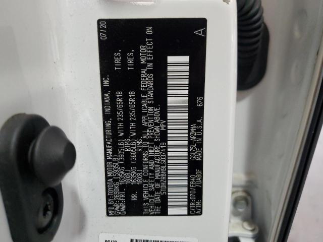 Photo 14 from auction – 2020 TOYOTA HIGHLANDER with VIN 5TDHZRBH9LS037419
