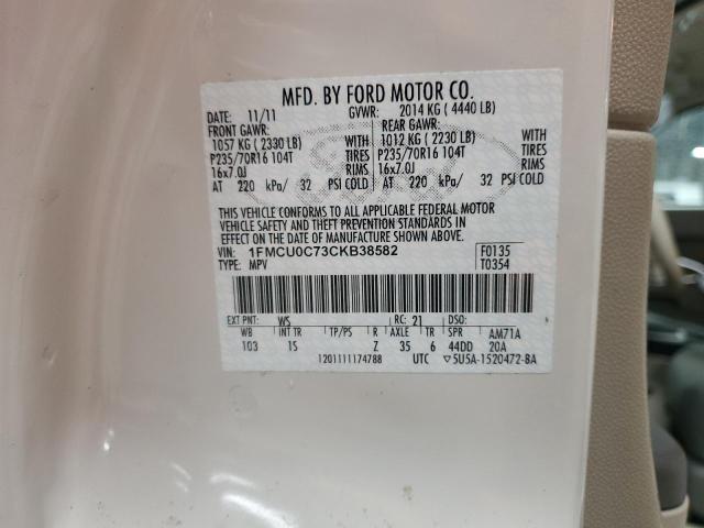 Photo 14 from auction – 2012 FORD ESCAPE XLS with VIN 1FMCU0C73CKB38582