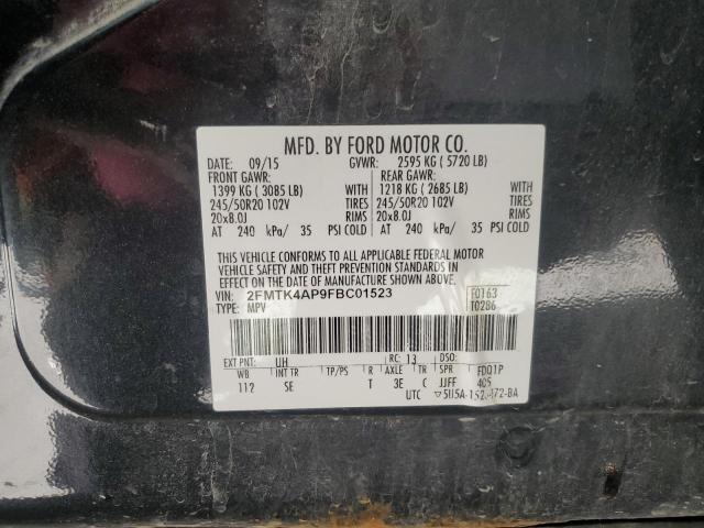 Photo 14 from auction – 2015 FORD EDGE SPORT with VIN 2FMTK4AP9FBC01523
