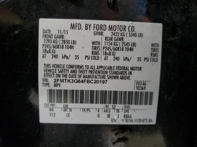 Photo 14 from auction – 2015 FORD EDGE SE with VIN 2FMTK3G84FBC20197