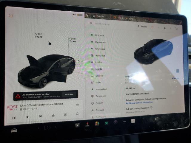 Photo 9 from auction – 2021 TESLA MODEL 3 with VIN 5YJ3E1EBXMF939100