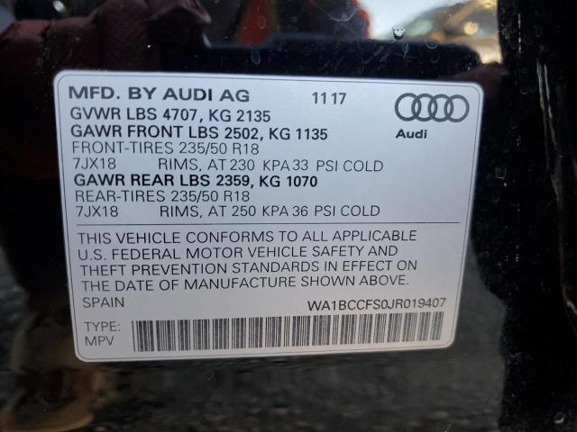 Photo 14 from auction – 2018 AUDI Q3 PREMIUM with VIN WA1BCCFS0JR019407