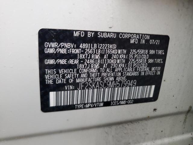 Photo 14 from auction – 2021 SUBARU FORESTER L with VIN JF2SKASC9MH579949