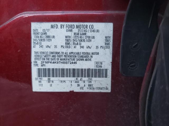 Photo 14 from auction – 2017 FORD EDGE TITAN with VIN 2FMPK4K97HBB72446