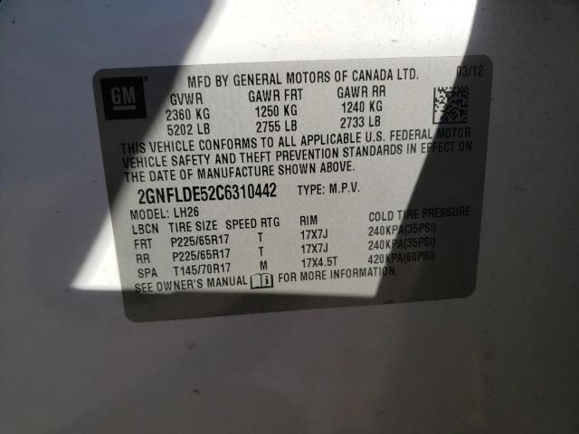 Photo 14 from auction – 2012 CHEVROLET EQUINOX LT with VIN 2GNFLDE52C6310442