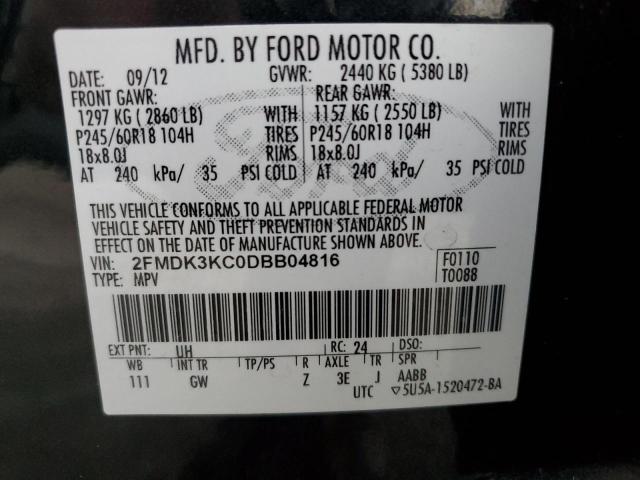 Photo 14 from auction – 2013 FORD EDGE LIMIT with VIN 2FMDK3KC0DBB04816