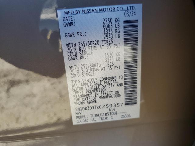 Photo 14 from auction – 2024 NISSAN PATHFINDER with VIN 5N1DR3DJ3RC259357