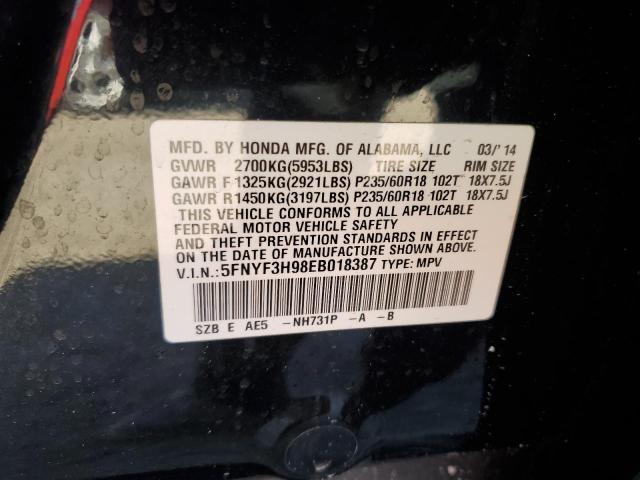Photo 14 from auction – 2014 HONDA PILOT TOUR with VIN 5FNYF3H98EB018387