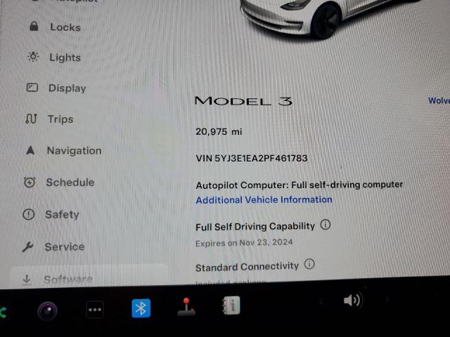 Photo 9 from auction – 2023 TESLA MODEL 3 with VIN 5YJ3E1EA2PF461783