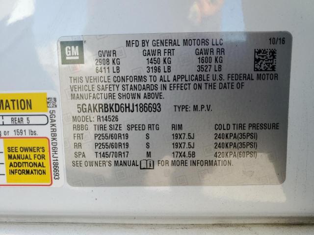 Photo 14 from auction – 2017 BUICK ENCLAVE with VIN 5GAKRBKD6HJ186693