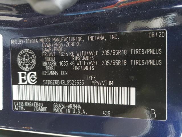 Photo 14 from auction – 2020 TOYOTA HIGHLANDER with VIN 5TDGZRBH3LS522635