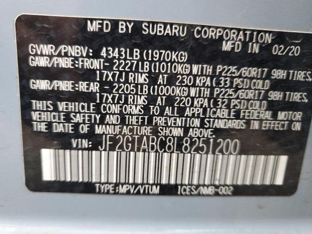 Photo 14 from auction – 2020 SUBARU CROSSTREK with VIN JF2GTABC8L8251200