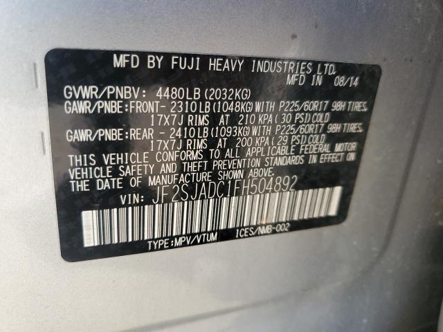 Photo 14 from auction – 2015 SUBARU FORESTER 2 with VIN JF2SJADC1FH504892