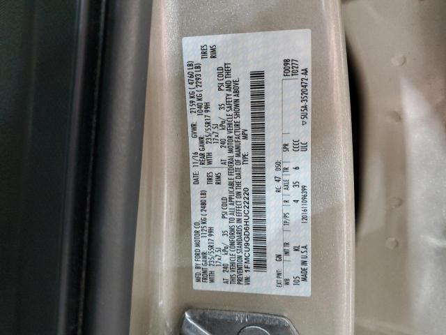 Photo 14 from auction – 2017 FORD ESCAPE SE with VIN 1FMCU9GD6HUC22220
