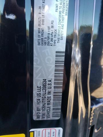 Photo 14 from auction – 2020 JEEP GLADIATOR with VIN 1C6HJTFG1LL208534