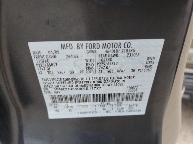 Photo 14 from auction – 2008 FORD ESCAPE XLT with VIN 1FMCU93108KE11727