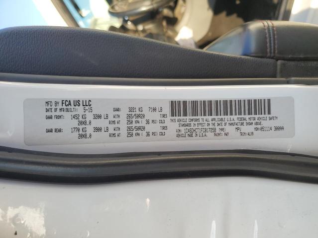 Photo 14 from auction – 2015 DODGE DURANGO R/ with VIN 1C4SDHCT1FC817258
