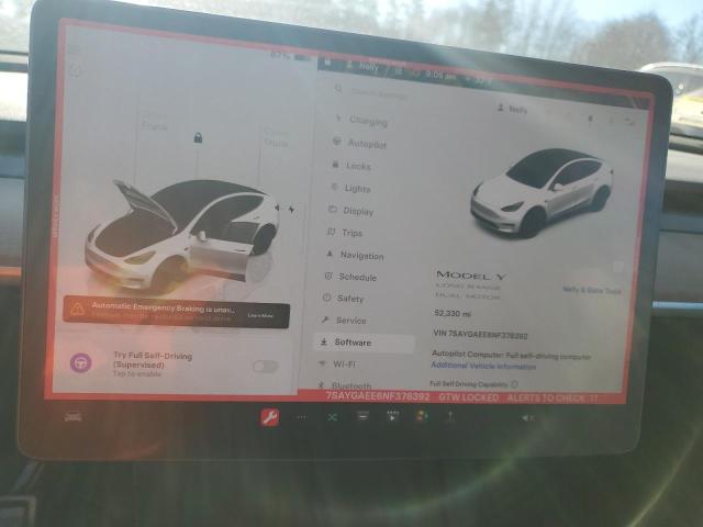 Photo 9 from auction – 2022 TESLA MODEL Y with VIN 7SAYGAEE6NF378392