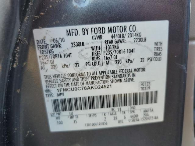 Photo 14 from auction – 2010 FORD ESCAPE XLS with VIN 1FMCU0C78AKD24521
