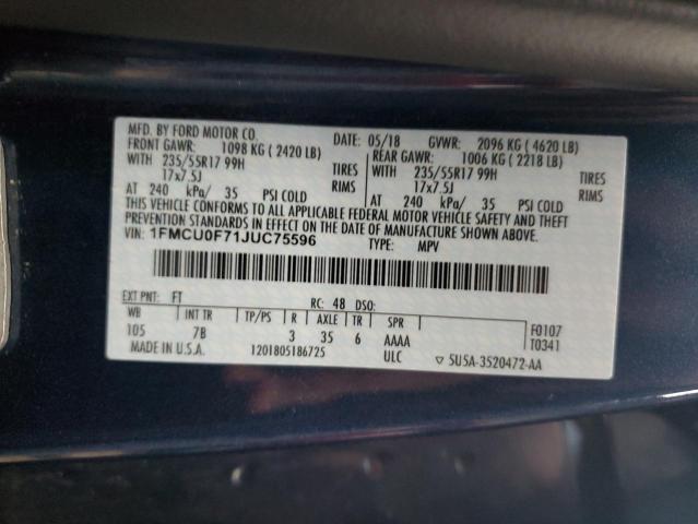 Photo 14 from auction – 2018 FORD ESCAPE S with VIN 1FMCU0F71JUC75596