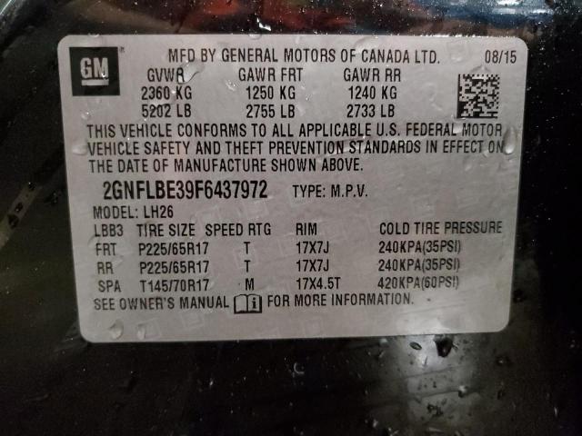 Photo 14 from auction – 2015 CHEVROLET EQUINOX LT with VIN 2GNFLBE39F6437972