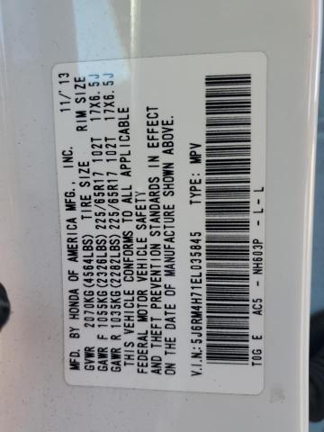 Photo 14 from auction – 2014 HONDA CR-V EXL with VIN 5J6RM4H71EL035845