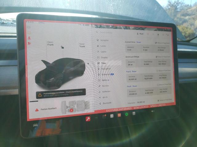 Photo 9 from auction – 2021 TESLA MODEL Y with VIN 5YJYGAEE3MF254821