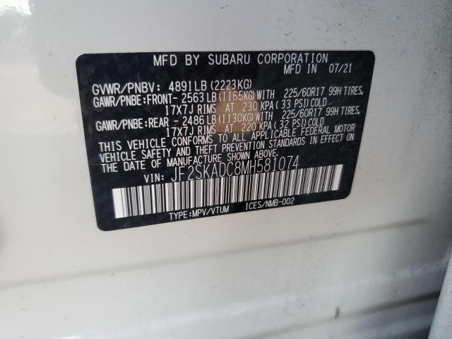 Photo 14 from auction – 2021 SUBARU FORESTER with VIN JF2SKADC8MH581074
