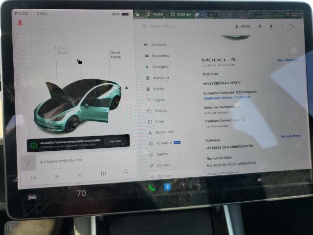Photo 9 from auction – 2018 TESLA MODEL 3 with VIN 5YJ3E1EA4JF017277