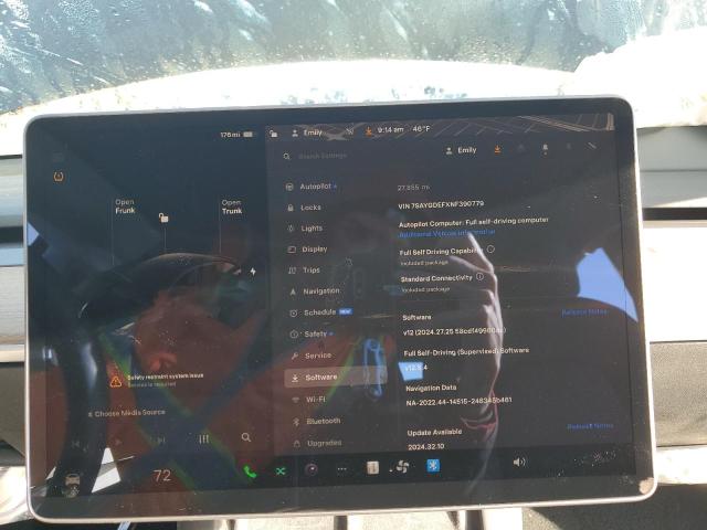 Photo 9 from auction – 2022 TESLA MODEL Y with VIN 7SAYGDEFXNF390779