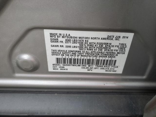 Photo 14 from auction – 2014 MITSUBISHI OUTLANDER with VIN 4A4AP3AUXEE031116