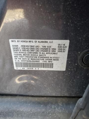 Photo 14 from auction – 2018 HONDA PILOT EXL with VIN 5FNYF6H66JB048697