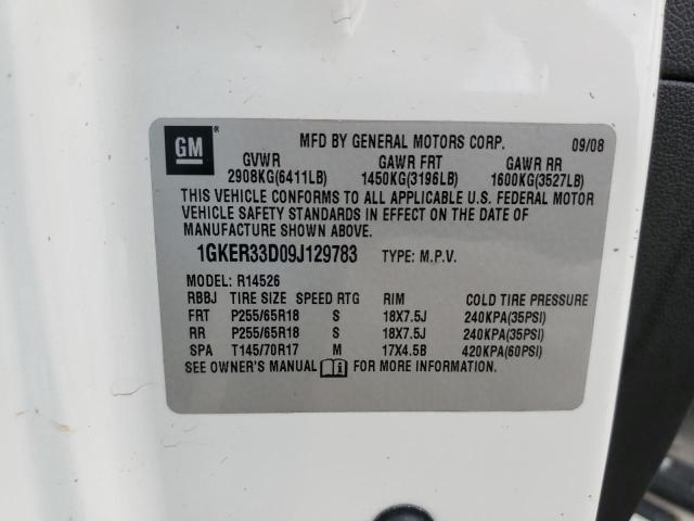 Photo 14 from auction – 2009 GMC ACADIA SLT with VIN 1GKER33D09J129783