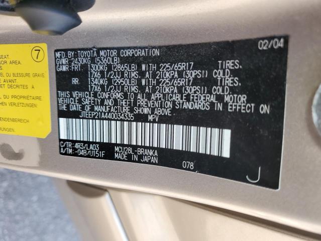 Photo 14 from auction – 2004 TOYOTA HIGHLANDER with VIN JTEEP21A440034335
