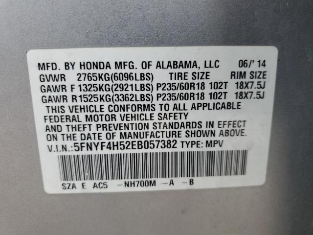 Photo 14 from auction – 2014 HONDA PILOT EXL with VIN 5FNYF4H52EB057382