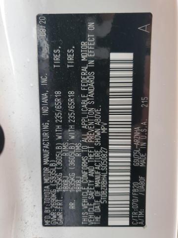 Photo 14 from auction – 2020 TOYOTA HIGHLANDER with VIN 5TDBZRBH4LS050827