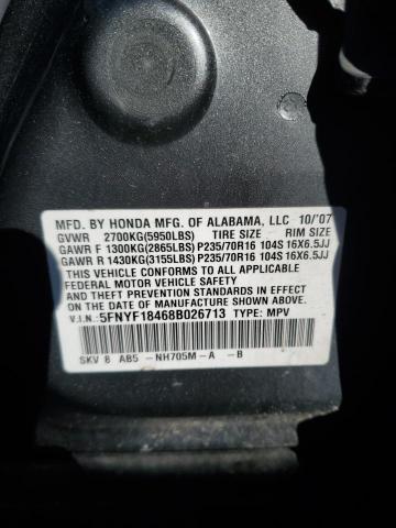 Photo 14 from auction – 2008 HONDA PILOT EX with VIN 5FNYF18468B026713