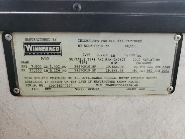 Photo 10 from auction – 2004 WINNEBAGO SIGHTSEER with VIN 5B4MP67G743378149