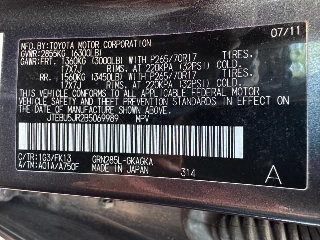 Photo 10 from auction – 2011 TOYOTA 4RUNNER SR with VIN JTEBU5JR2B5069989
