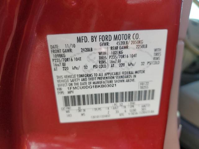 Photo 14 from auction – 2011 FORD ESCAPE XLT with VIN 1FMCU0DG1BKB03021
