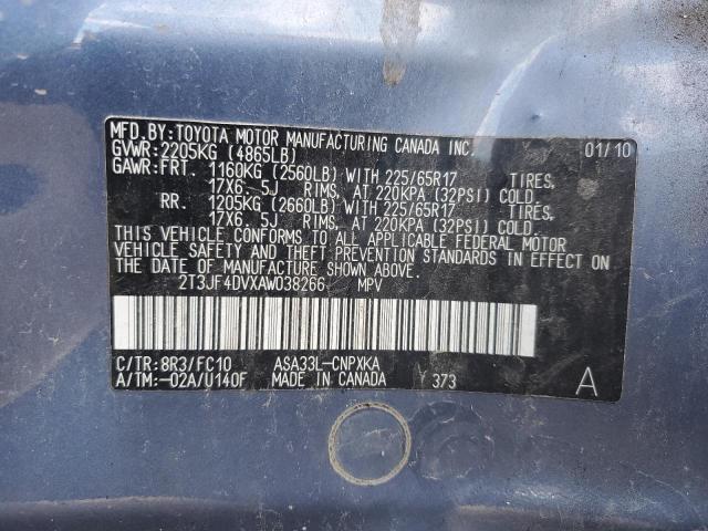 Zdjęcie 14 z aukcji – 2010 TOYOTA RAV4 z VIN 2T3JF4DVXAW038266