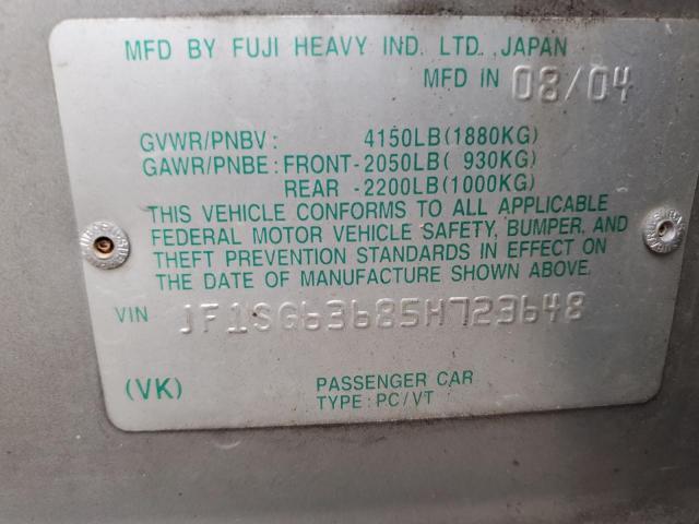 Photo 14 from auction – 2005 SUBARU FORESTER 2 with VIN JF1SG63685H723648