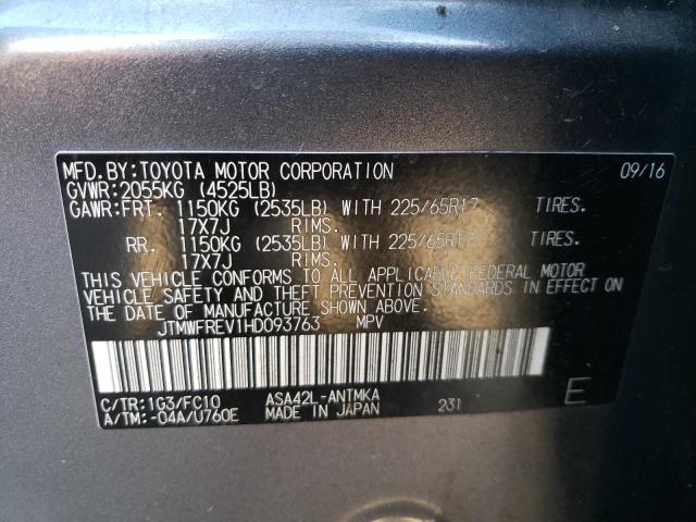 Photo 14 from auction – 2017 TOYOTA RAV4 XLE with VIN JTMWFREV1HD093763