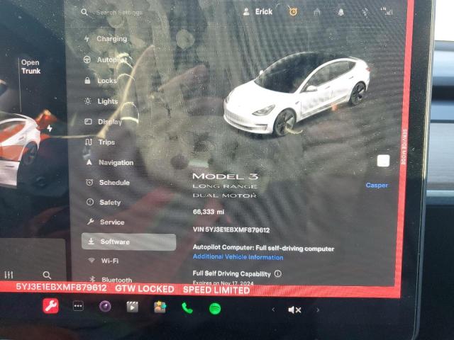 Photo 9 from auction – 2021 TESLA MODEL 3 with VIN 5YJ3E1EBXMF879612