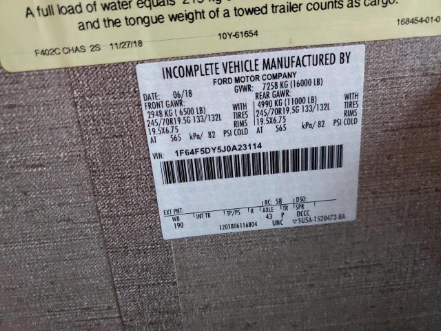 Photo 10 from auction – 2018 FORD F53 with VIN 1F64F5DY5J0A23114