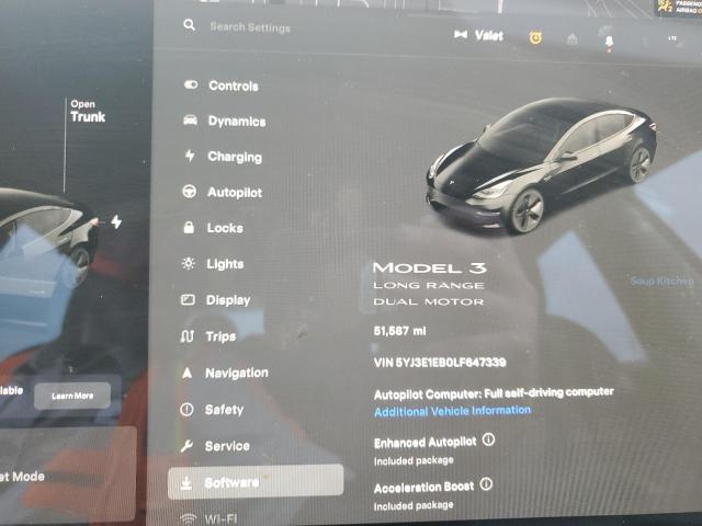 Photo 9 from auction – 2020 TESLA MODEL 3 with VIN 5YJ3E1EB0LF647339