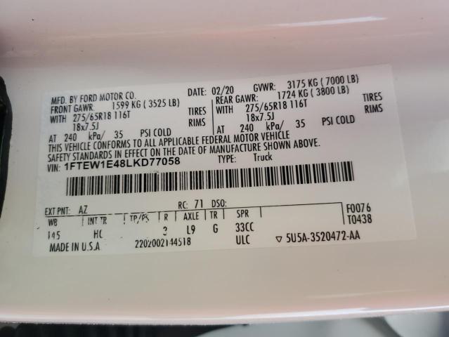 Photo 14 from auction – 2020 FORD F150 SUPER with VIN 1FTEW1E48LKD77058