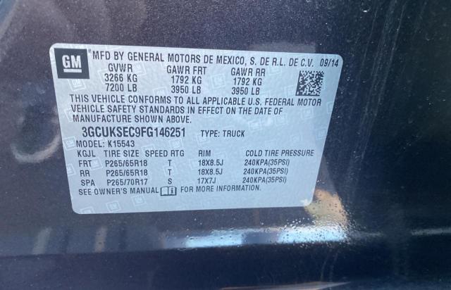 Photo 10 from auction – 2015 CHEVROLET SILVERADO with VIN 3GCUKSEC9FG146251